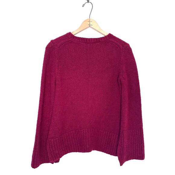 Ann Taylor Bucle Knit Cashmere Sweater Burgundy Size Medium - Picture 4 of 6